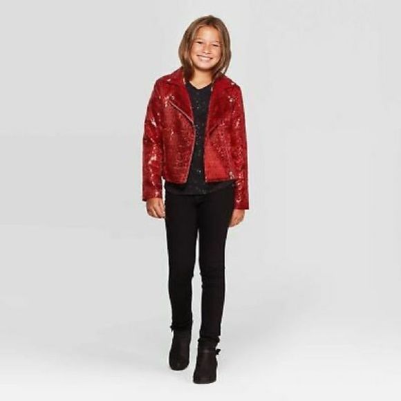 Jojo Siwa Jo Jo’s Closet Red Sequin Moto Jacket